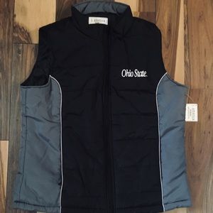 Ohio state black and grey puffer vest